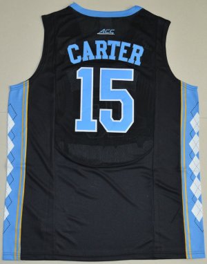 Maillot De Basket NCAA 2016 North Carolina Tar Heels Vince Carter 15 College Basketball Noir
